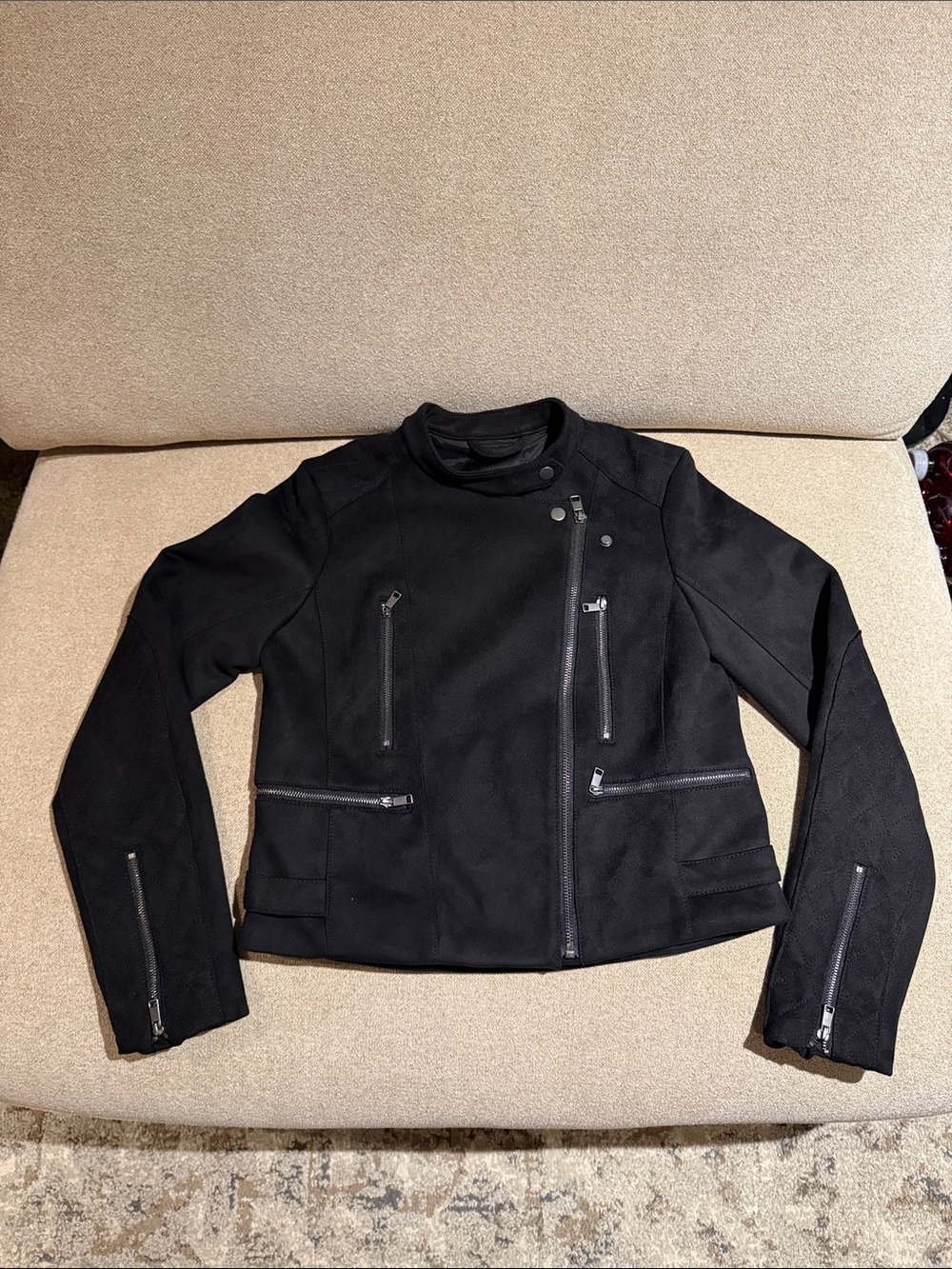 Banana Republic Black Asymmetrical Zip Moto Jacket